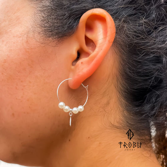 Aros Argolla Pearl Plata