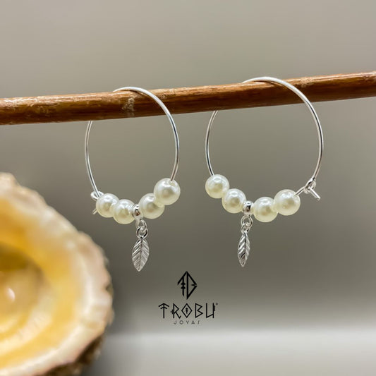 Aros Argolla Pearl Plata