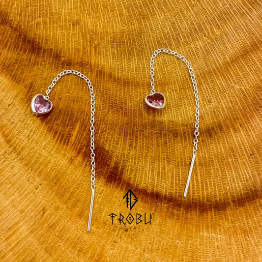 Aros Hart Amatista Plata