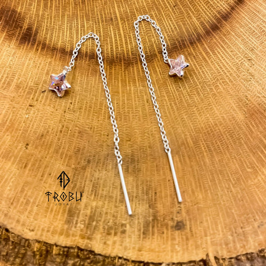 Aros Star Rose Plata