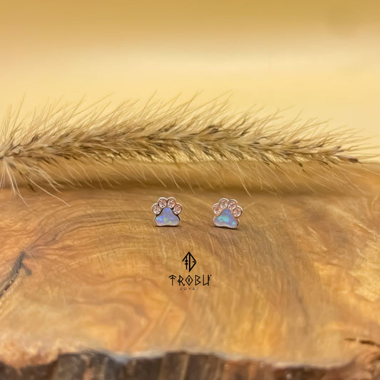 Aros Huella Animals Plata