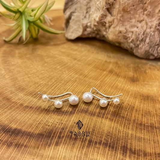 Aros Trepadores Perla Bell Plata