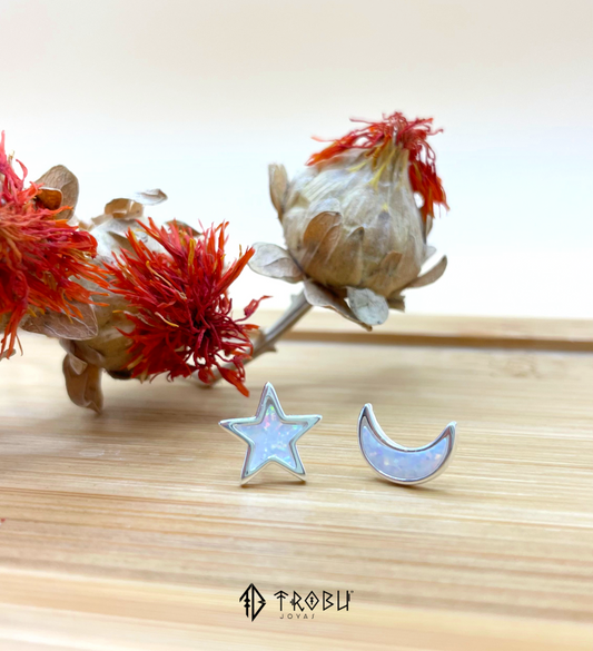 Aros Luna Estrella Haw Plata