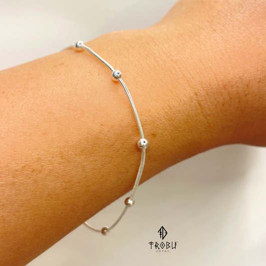Pulsera Gola Esfera Plata