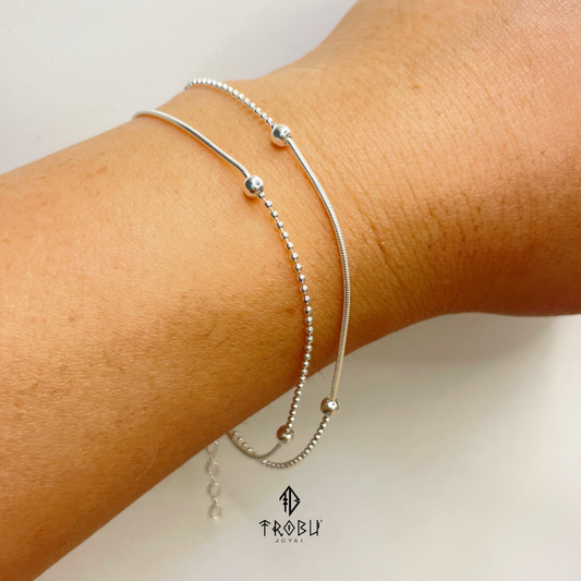 Pulsera Doble Esmirna Plata
