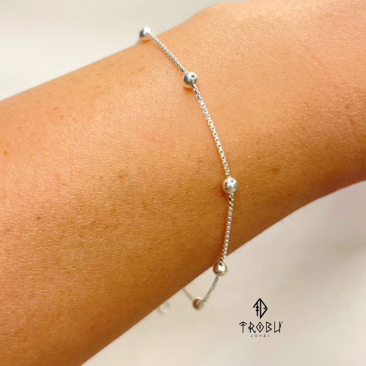 Pulsera Venecia Esferas Plata