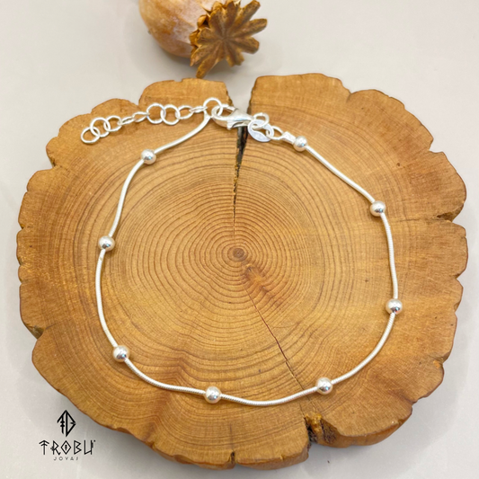 Pulsera Gola Esfera Plata