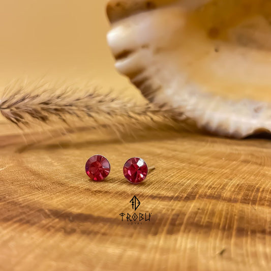 Aros Crystal Rubina Plata