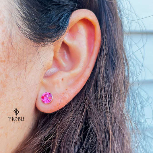 Aros Crystal Rubina Plata