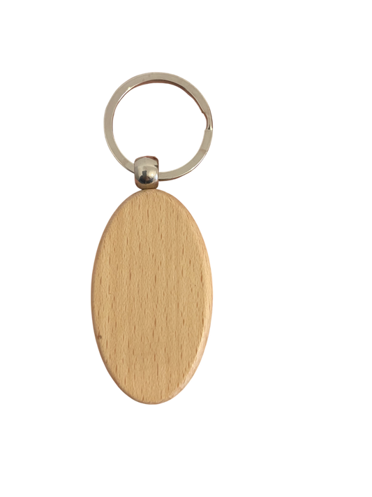 Llavero de Madera Ovalado Personalizable