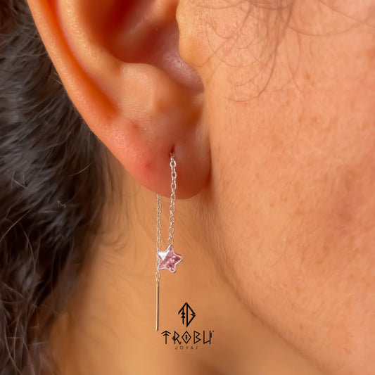 Aros Star Rose Plata
