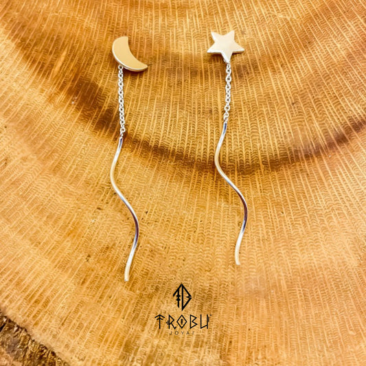 Aros Desigual Luna y Estrella Plata