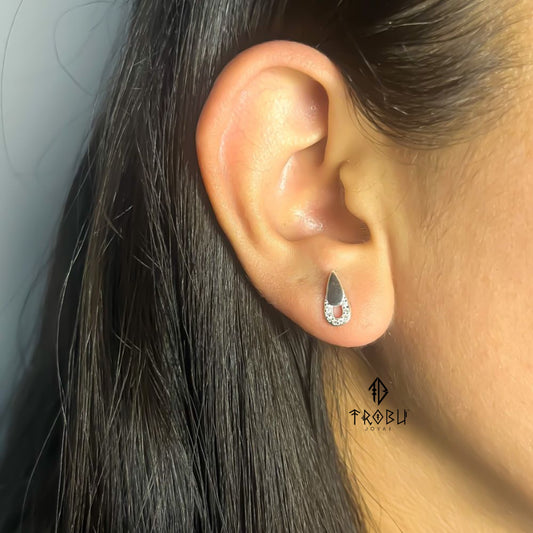 Aros Destello de Gota Plata