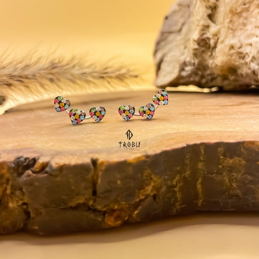 Aros Heart Colors Plata