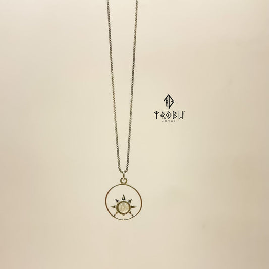 Collar Sol Piedra Lunar Plata