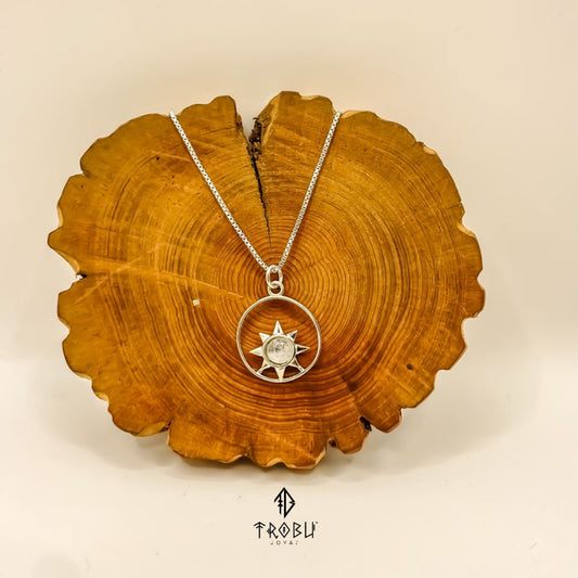 Collar Sol Piedra Lunar Plata