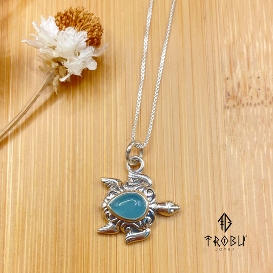 Collar Honu Tortuga | Piedra Calcedonia